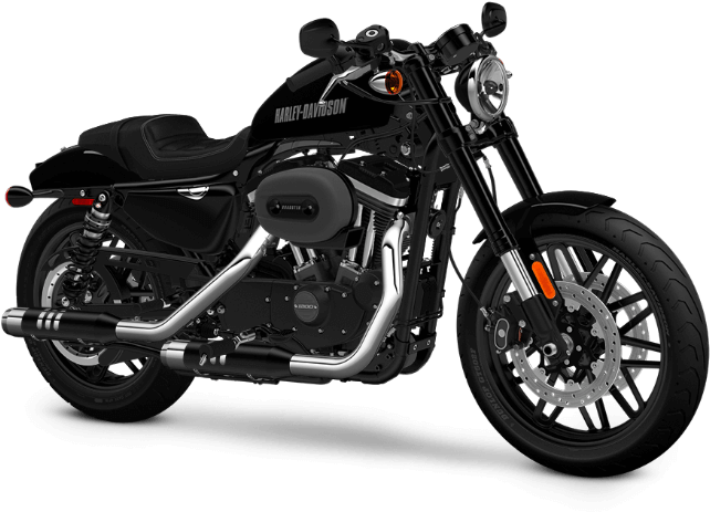 Black Harley Davidson Motorcycle Profile PNG image