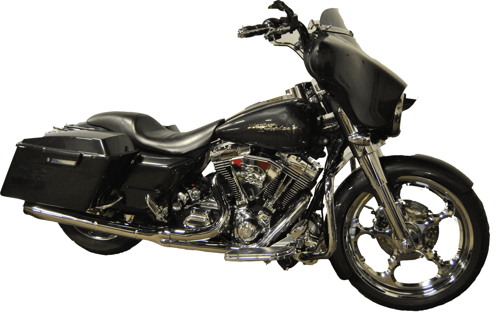 Black Harley Davidson Motorcycle PNG image
