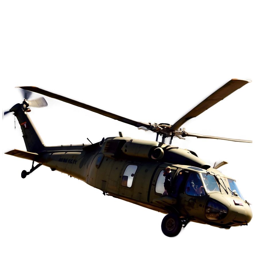 Black Hawk Helicopter In Desert Png Hry PNG image