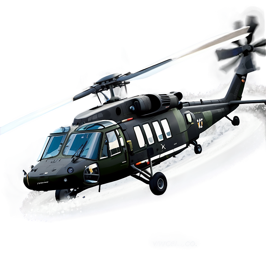 Black Hawk Helicopter In Snow Png Ggc65 PNG image