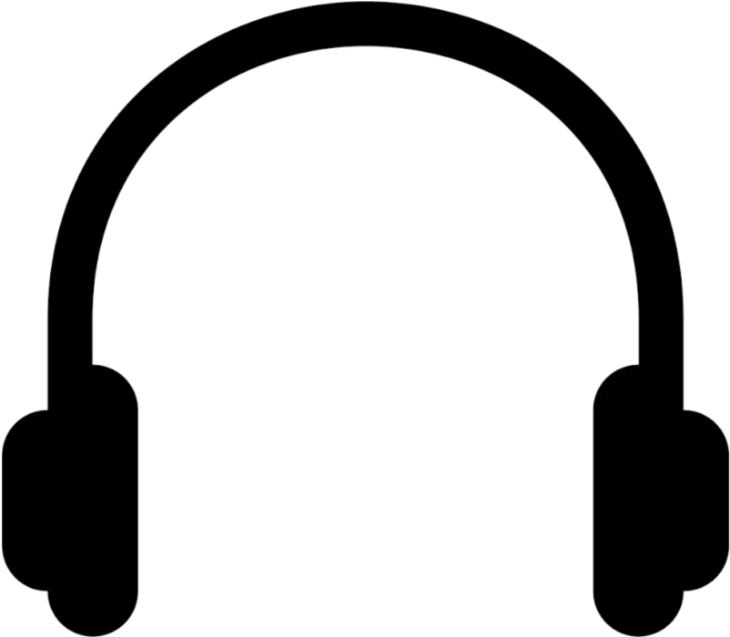 Black Headphones Silhouette PNG image
