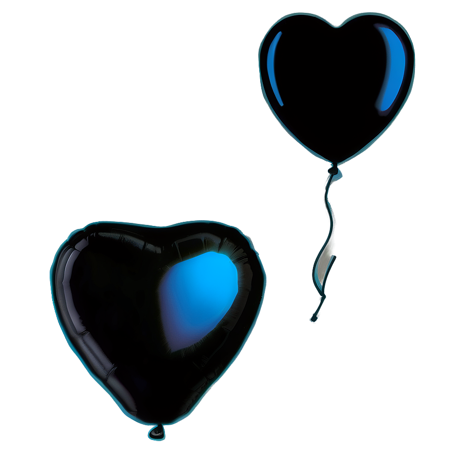 Black Heart Balloon Png 06272024 PNG image