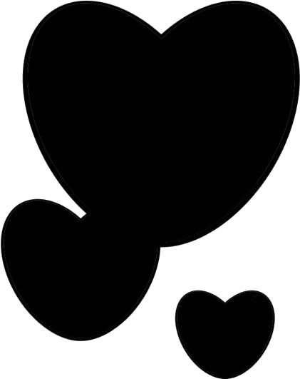 Black Heart Border Design PNG image