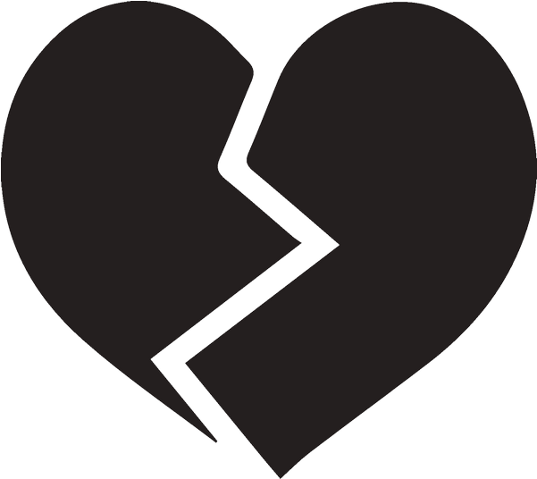 Black Heart Broken Emoji PNG image