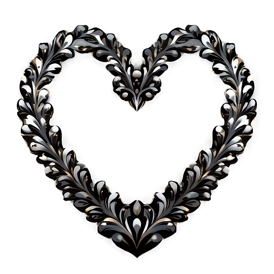 Black Heart Decoration Png 96 PNG image