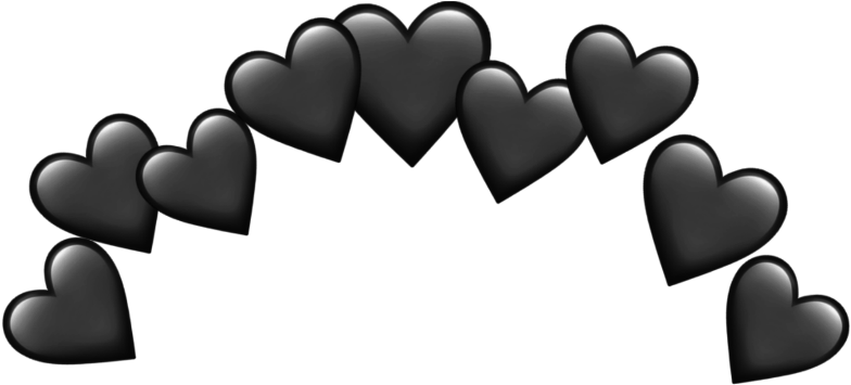 Black Heart Emoji Arrangement PNG image