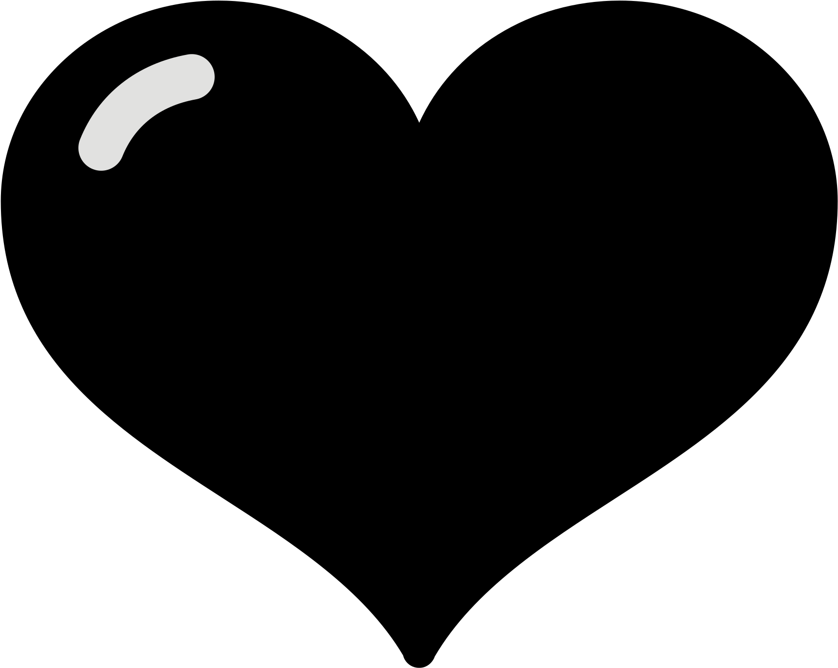 Black Heart Emoji Graphic PNG image