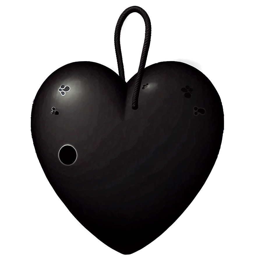 Black Heart Emoji Illustration Png 05042024 PNG image