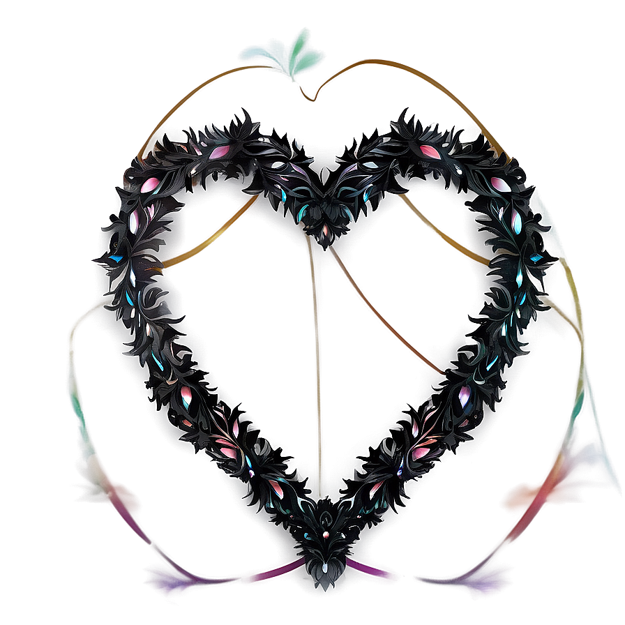 Black Heart Garland Png 82 PNG image