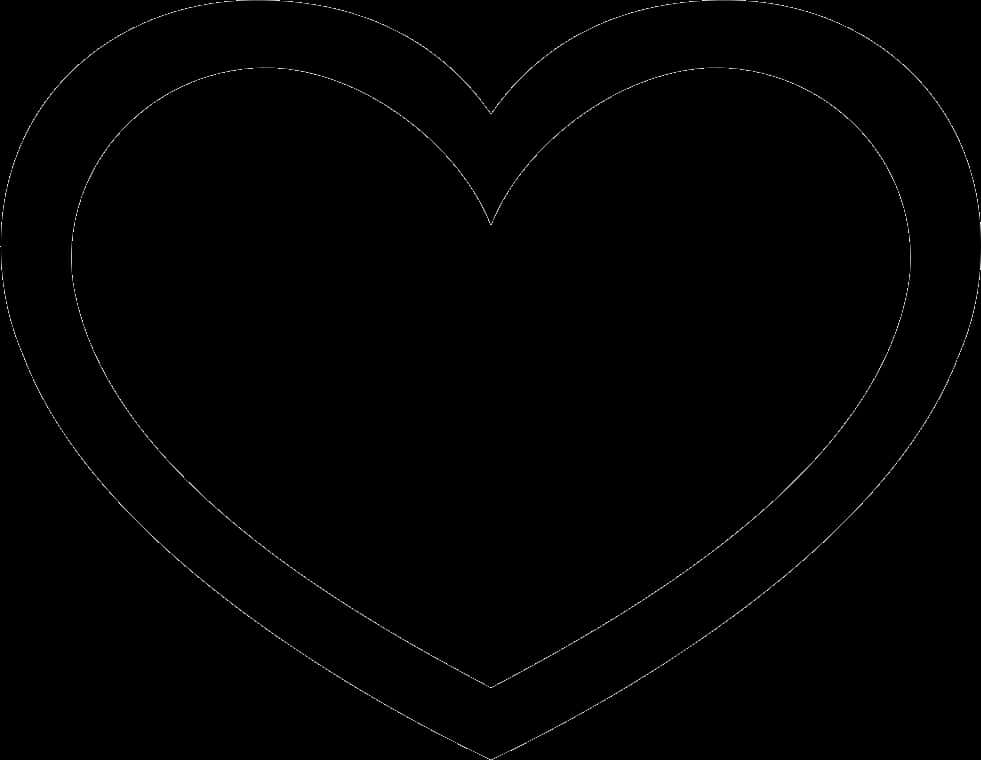 Black Heart Line Art PNG image