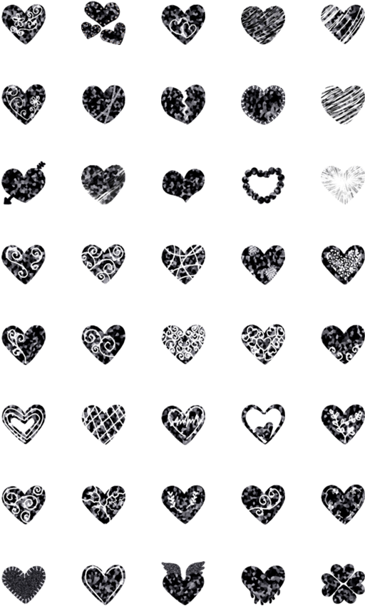 Black Heart Patternon Teal Background PNG image
