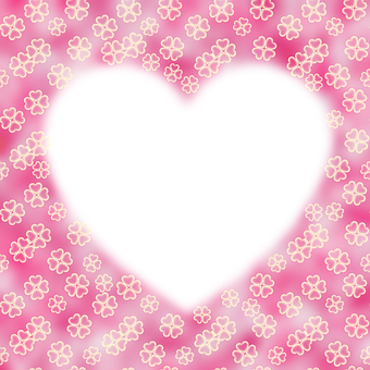 Black Heart Silhouette Pink Floral Background PNG image