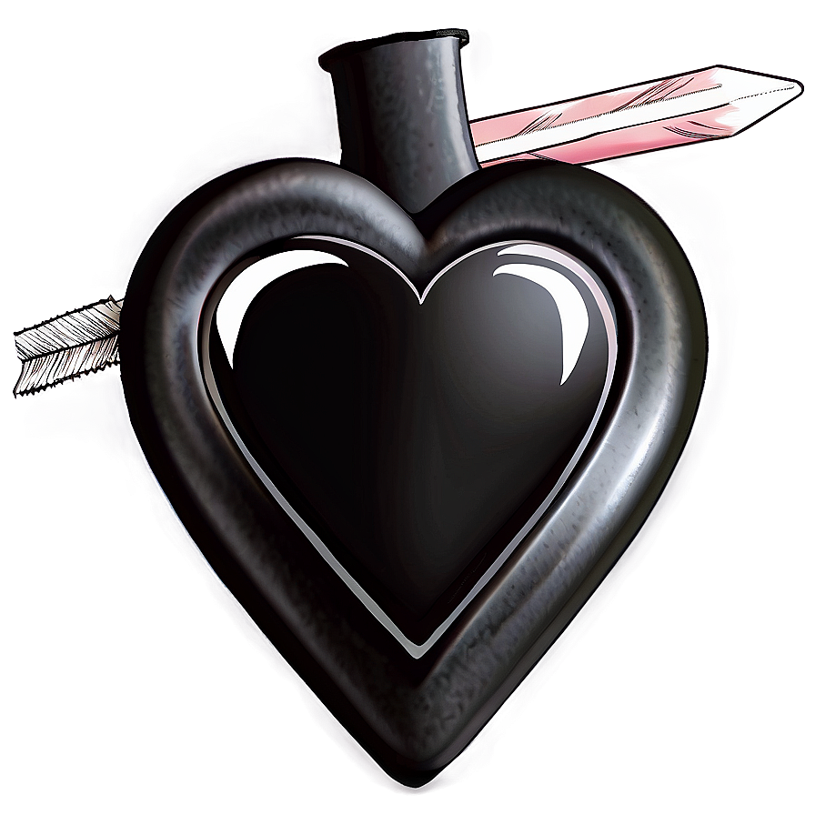 Black Heart With Arrow Png 06272024 PNG image