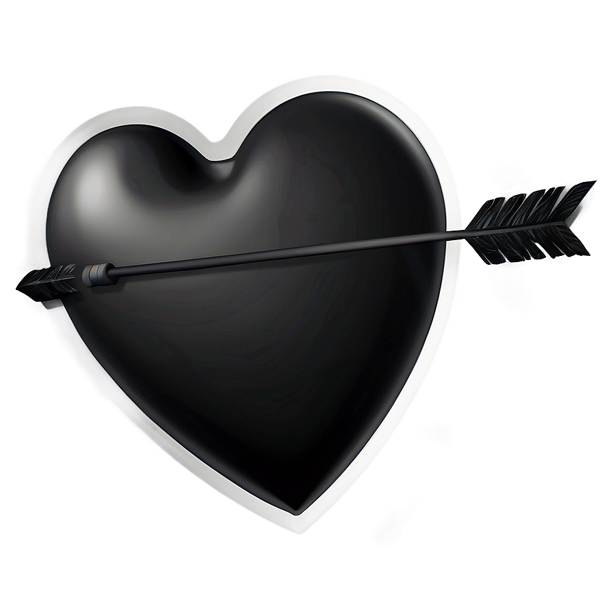 Black Heart With Arrow Png 85 PNG image