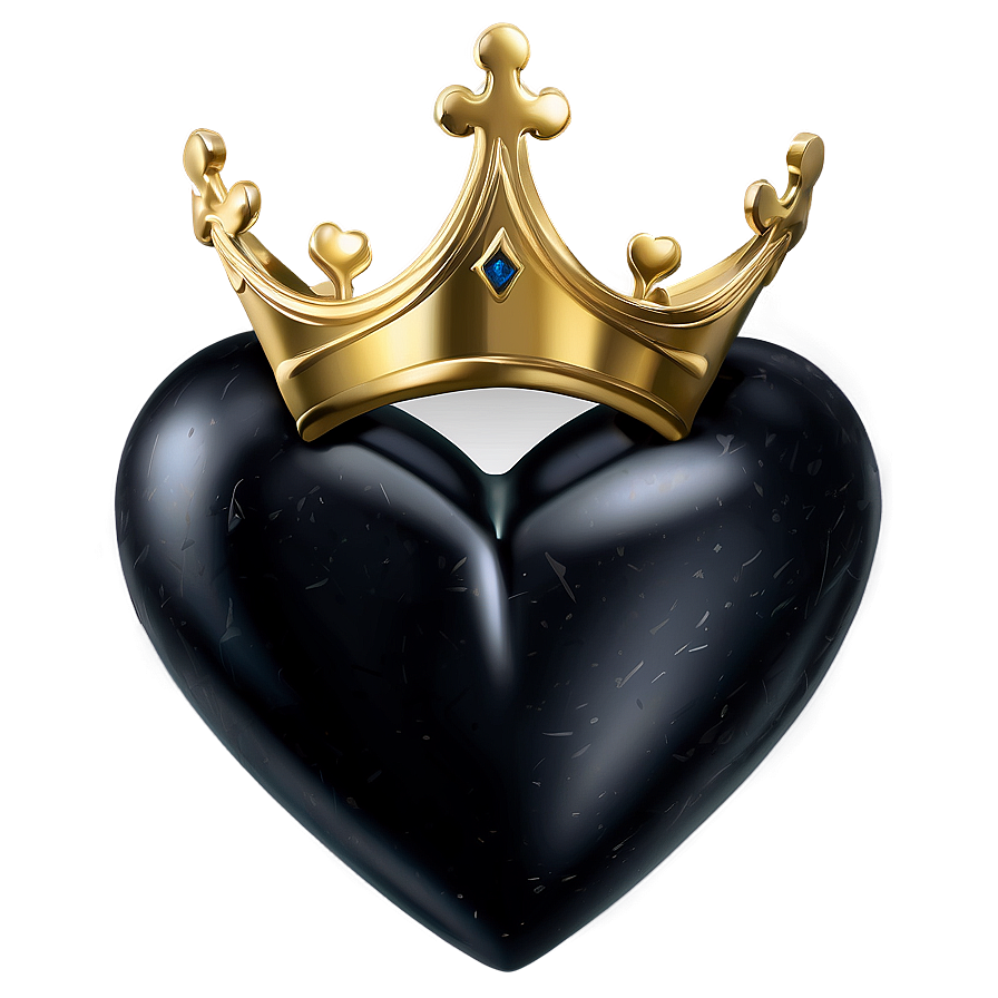 Black Heart With Crown Png Djb PNG image