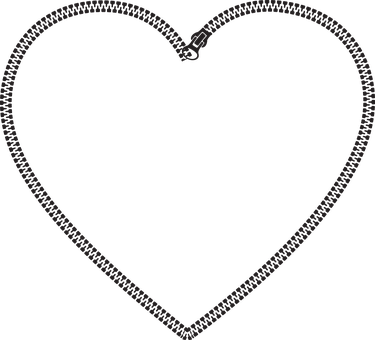 Black Heart Zipper Design PNG image