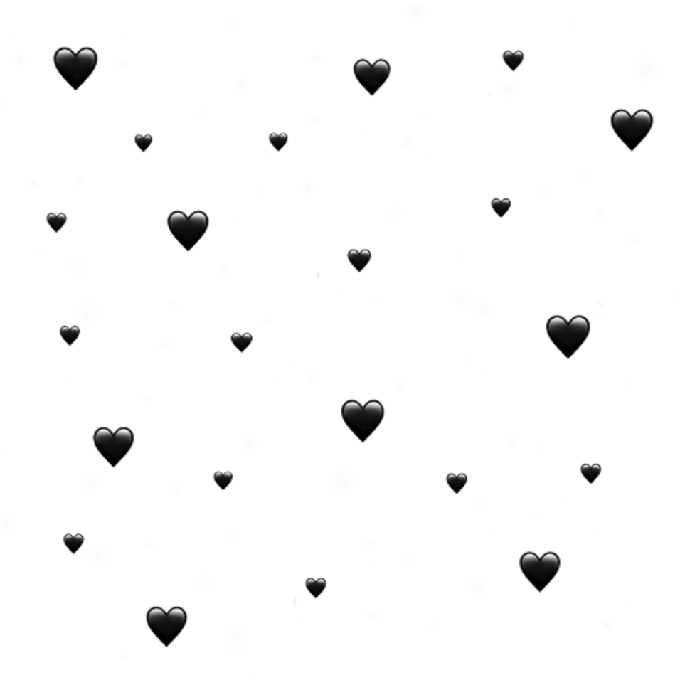 Black Heartsand White Spots Pattern PNG image