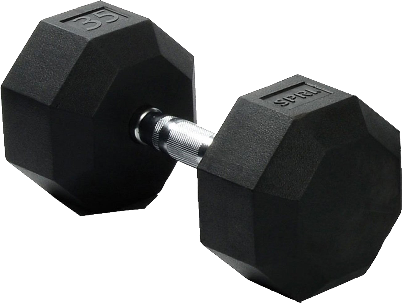 Black Hexagonal Dumbbell Fitness Equipment PNG image