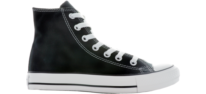 Black High Top Converse Sneaker PNG image