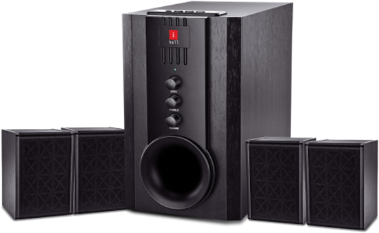 Black Home Theater Speaker System PNG image