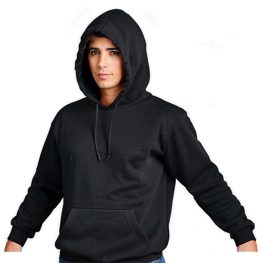 Black Hooded Sweater Png Tgm PNG image