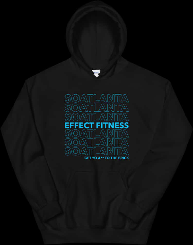 Black Hoodie Effect Fitness Design PNG image