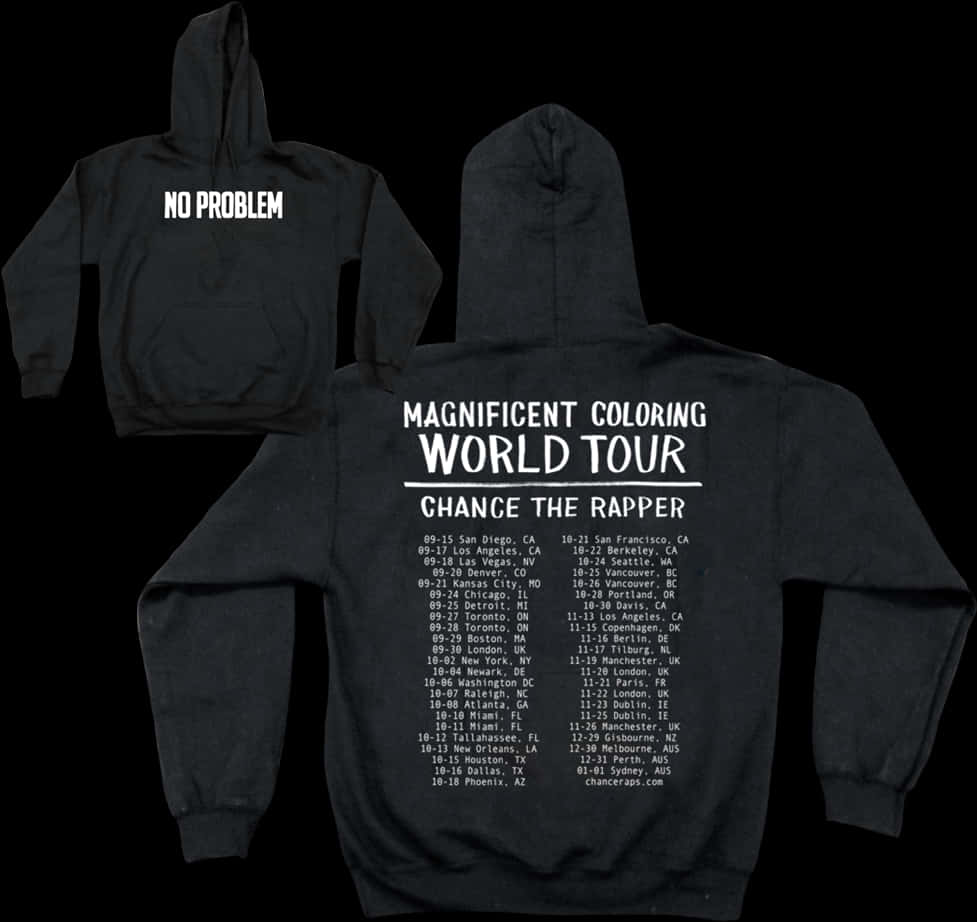 Black Hoodie Magnificent Coloring World Tour PNG image