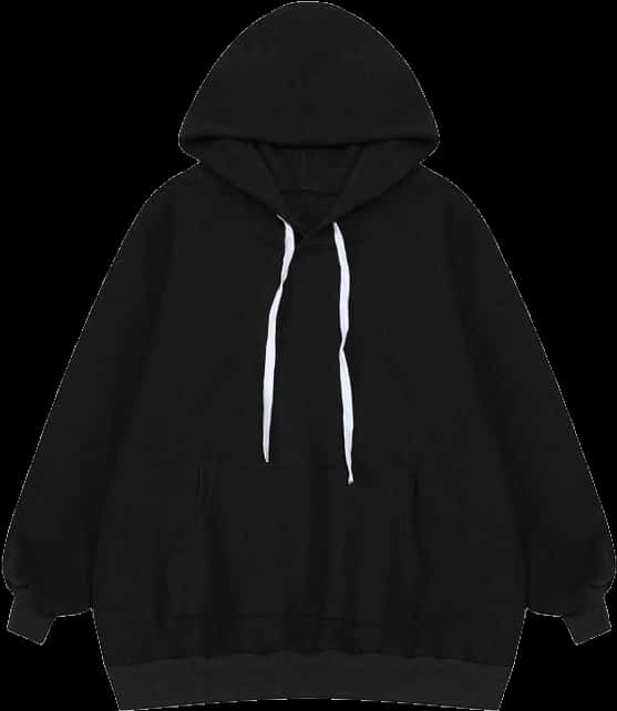 Black Hoodie Plain Casual Wear PNG image