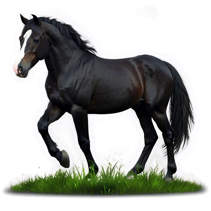 Black Horse Digital Artwork Png 06262024 PNG image