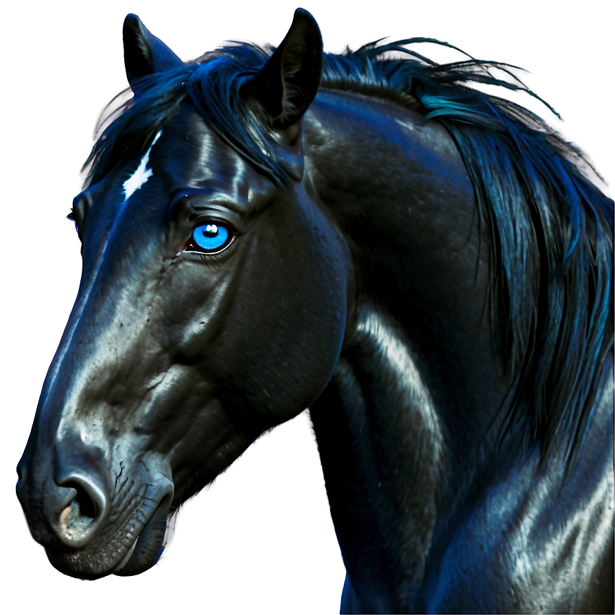 Black Horse With Blue Eyes Png Hdh54 PNG image