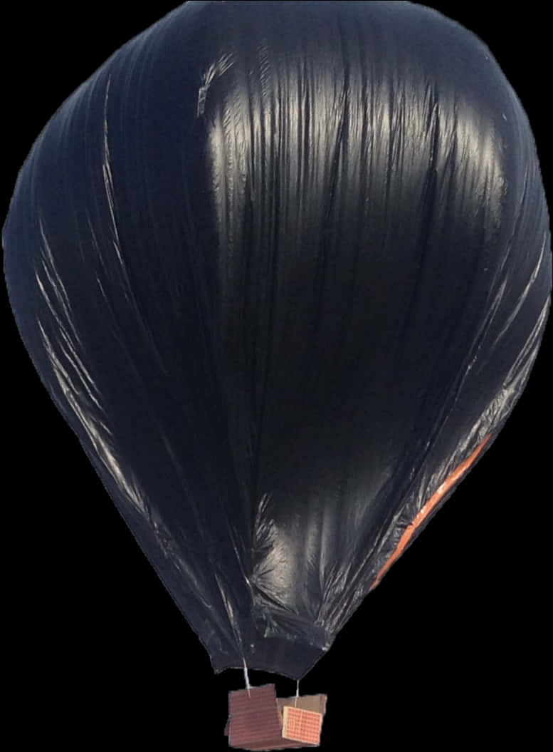 Black Hot Air Balloon Isolated PNG image