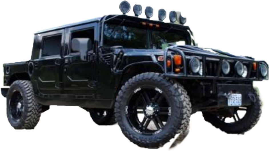 Black Hummer H1 Offroad Vehicle PNG image