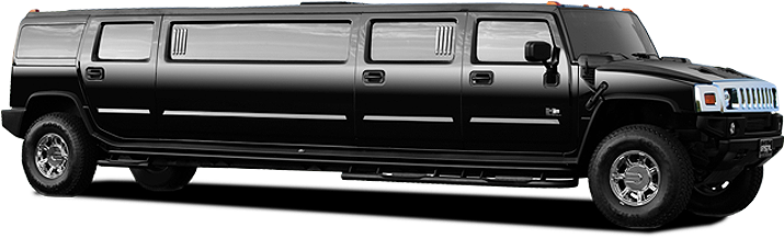 Black Hummer Limousine Side View PNG image