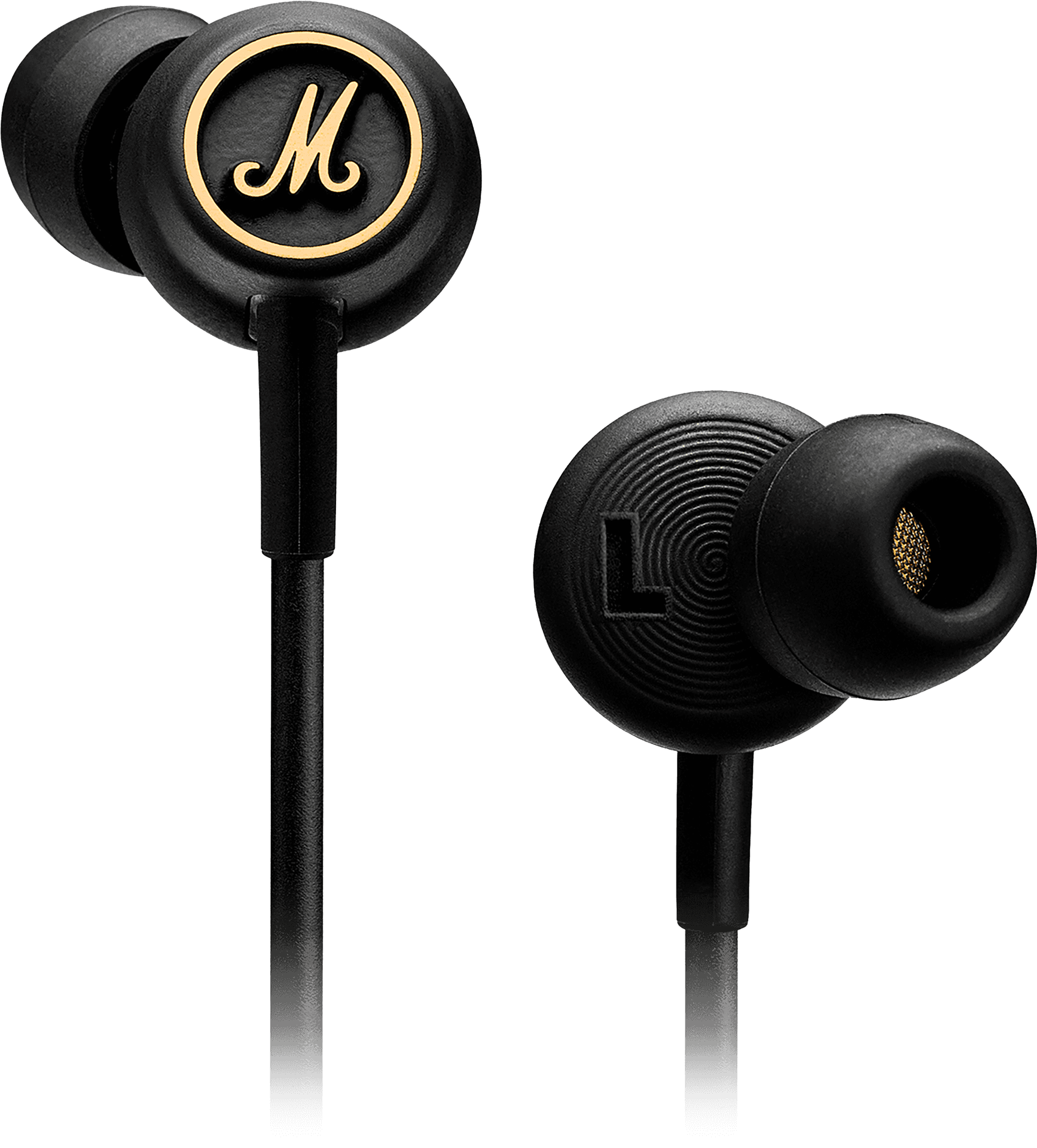 Black In Ear Monitorswith Logo PNG image