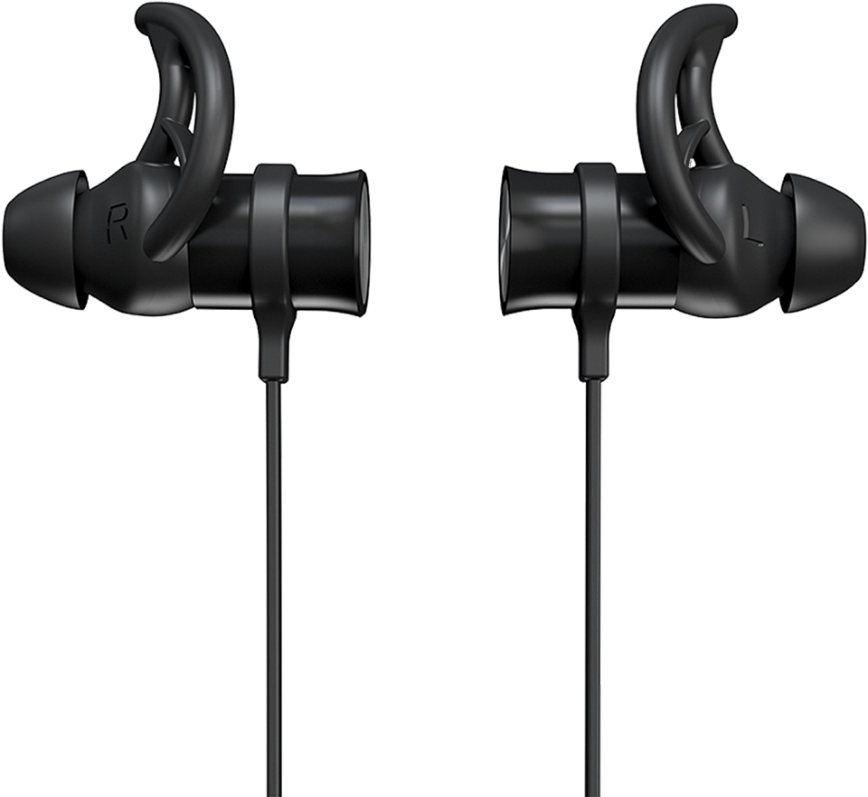 Black In Ear Sports Earbuds PNG image