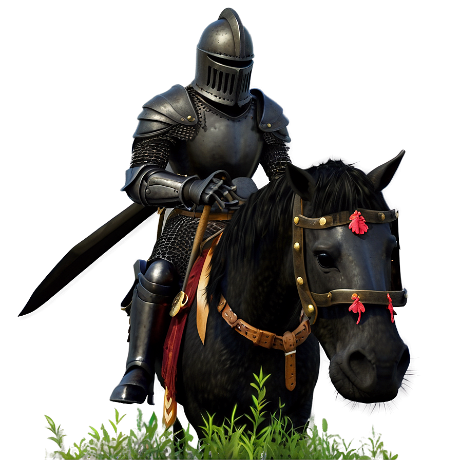 Black Knight On Horseback Png Tok PNG image