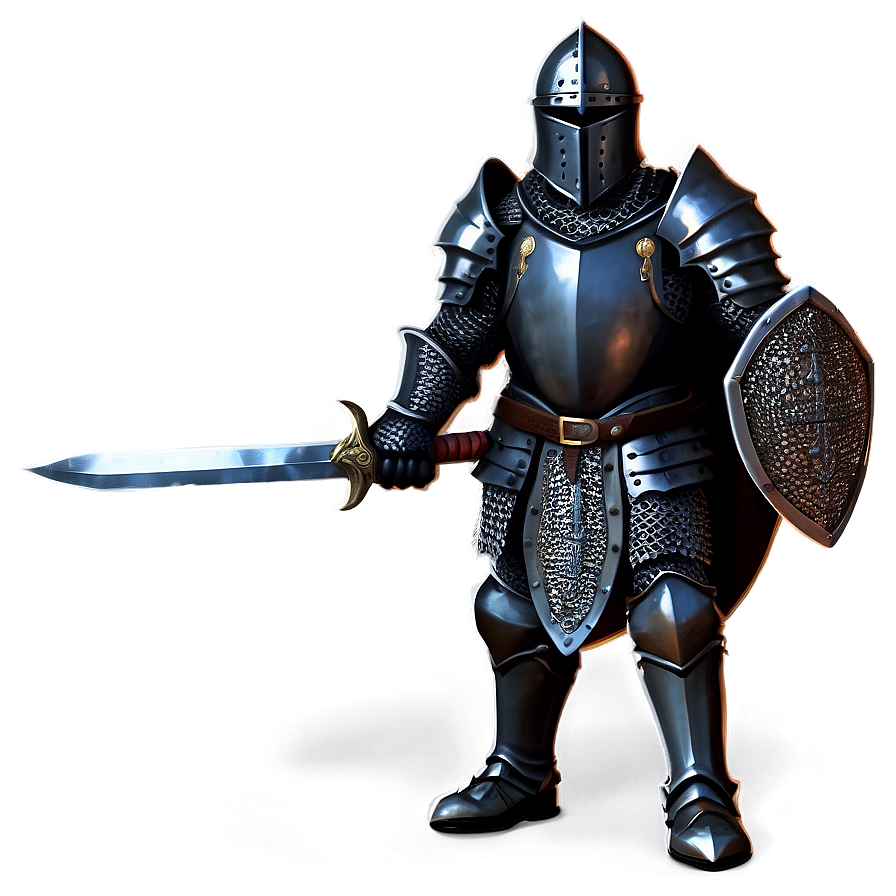 Black Knight With Chainmail Png 06272024 PNG image