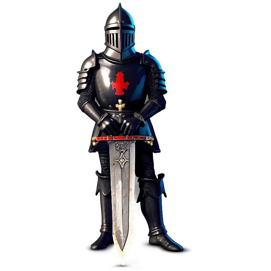 Black Knight With Sword Raised Png 06272024 PNG image