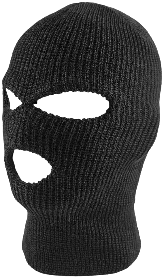 Black Knit Balaclava PNG image