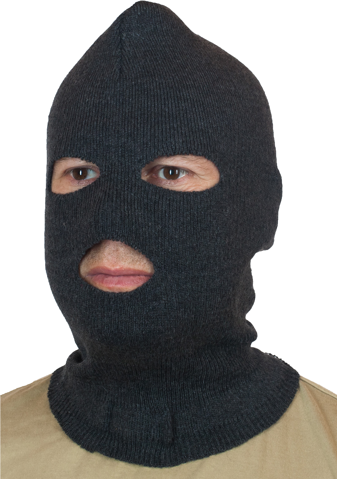 Black Knit Balaclava PNG image