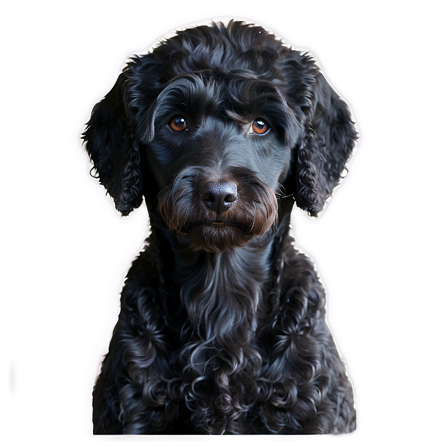 Black Labradoodle Portrait Png Chj PNG image