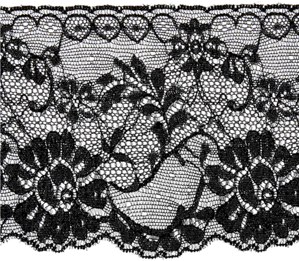 Black Lace Fabric Pattern PNG image