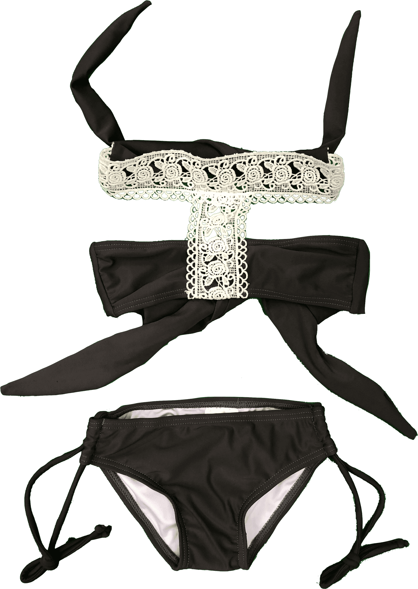 Black Lace Lingerie Set PNG image