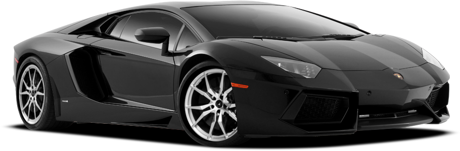 Black Lamborghini Aventador Side View PNG image