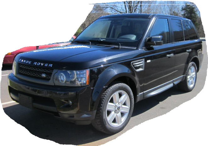 Black Land Rover S U V Parked Outdoors PNG image