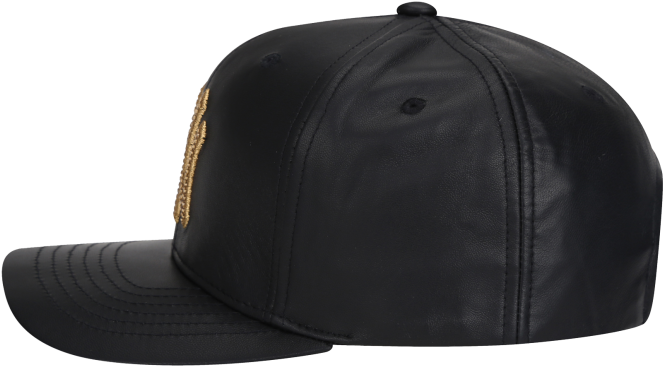 Black Leather Baseball Cap PNG image