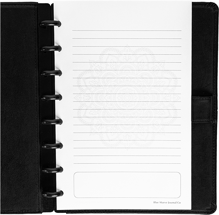 Black Leather Binder Notebook Paper PNG image