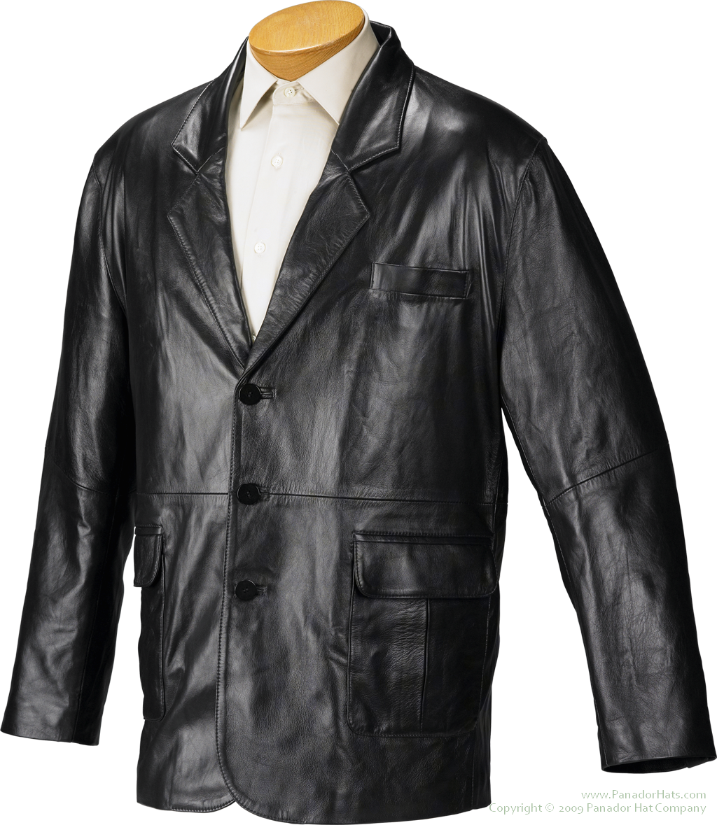 Black Leather Blazeron Mannequin PNG image