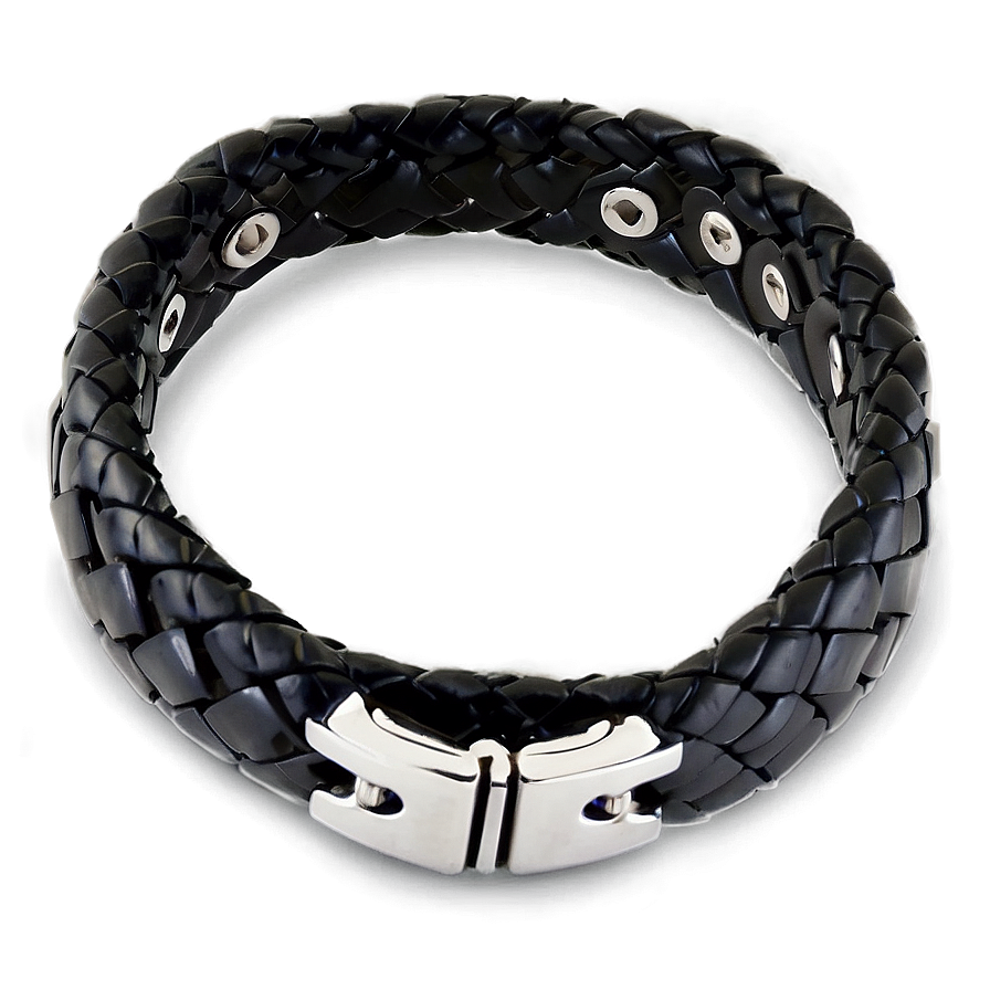 Black Leather Bracelet Png 57 PNG image