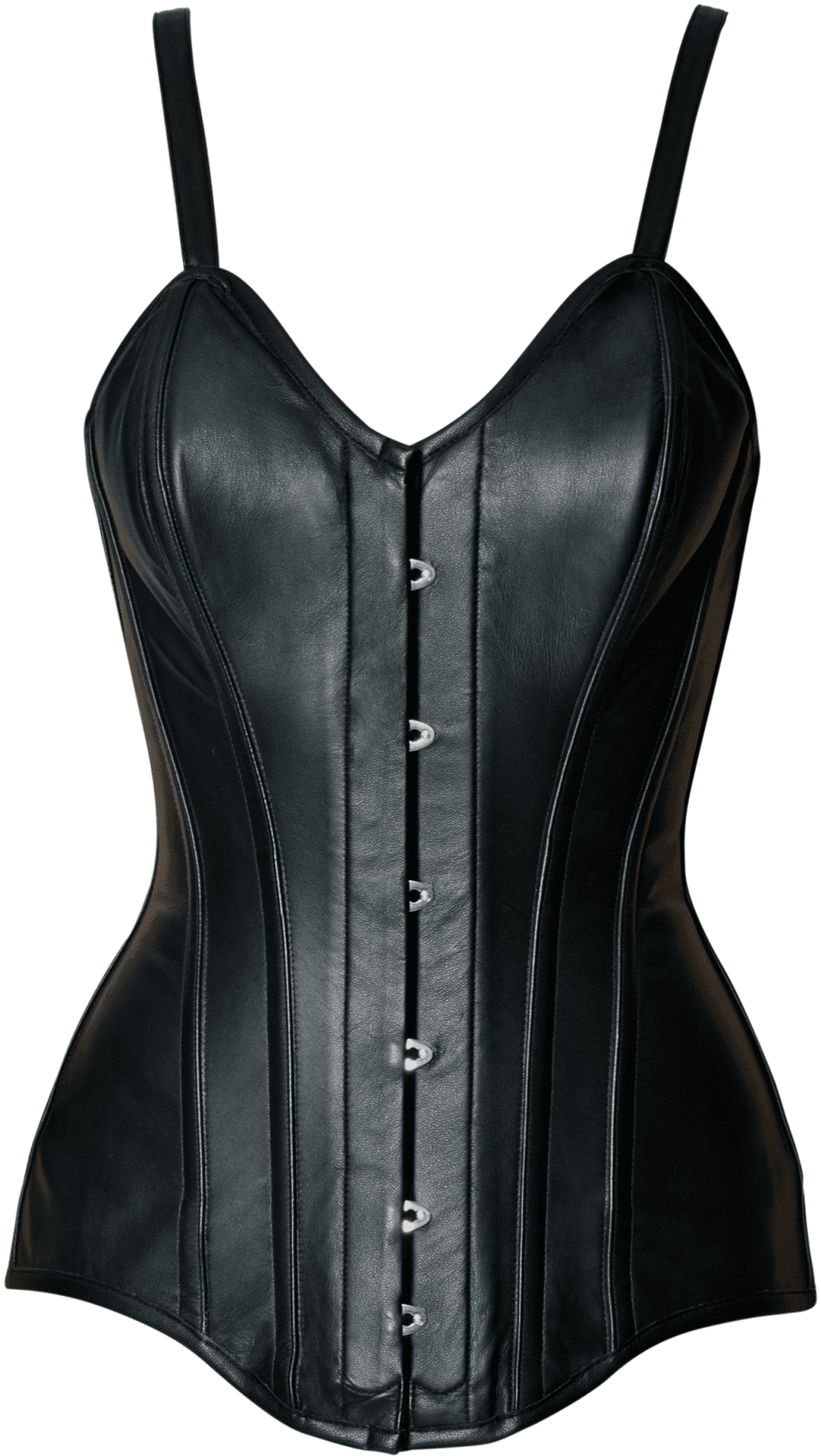 Black Leather Corset Lingerie PNG image